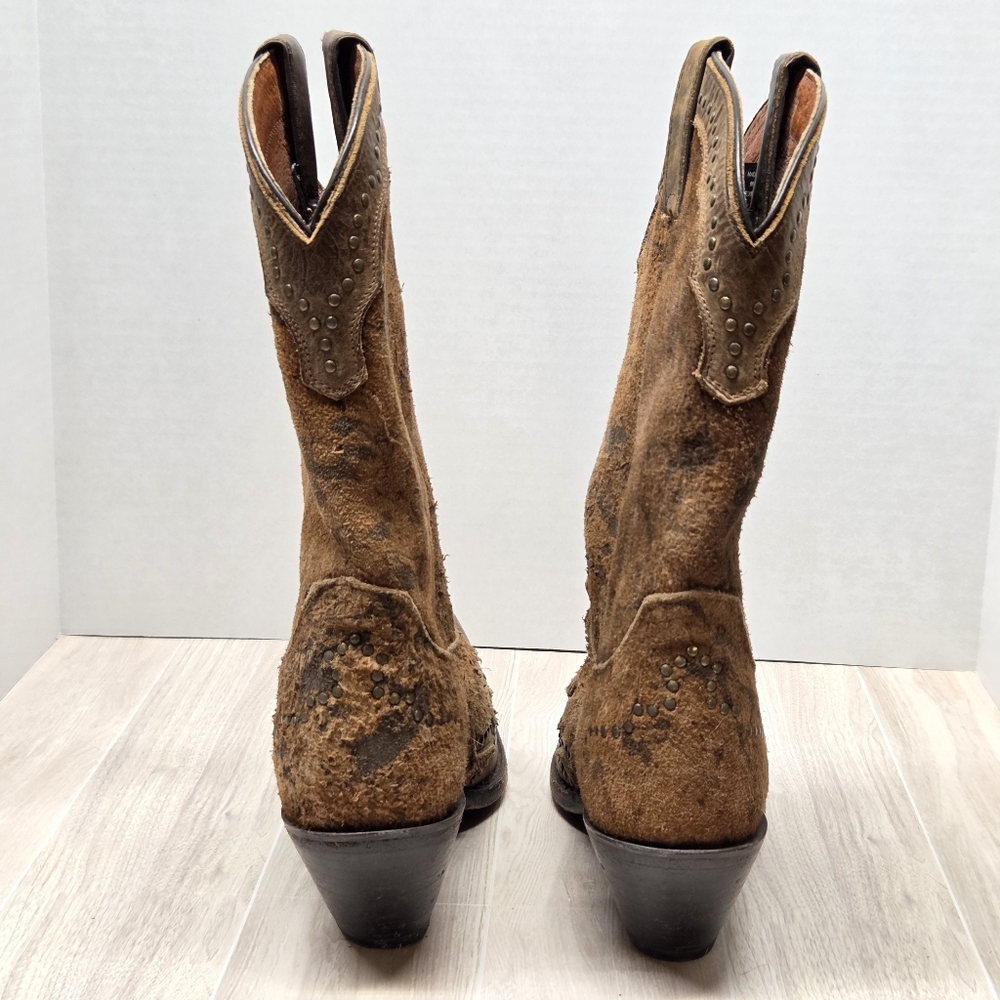 Brown Distressed Cowboy Boots - Picture 4 of 10
